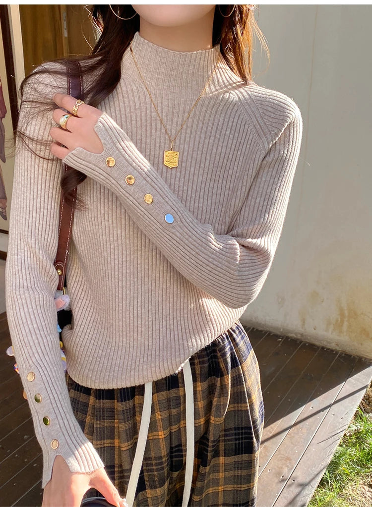 Camisola Feminina de Gola Alta Minha loja