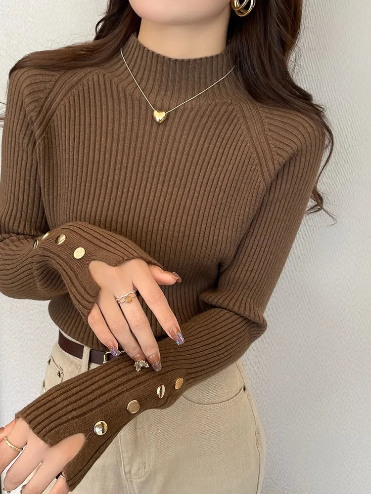 Camisola Feminina de Gola Alta Minha loja