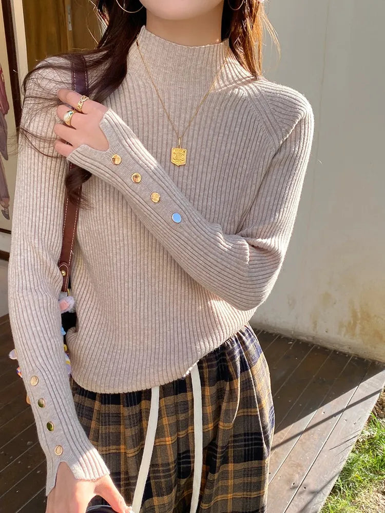 Camisola Feminina de Gola Alta Minha loja